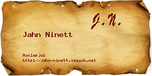 Jahn Ninett névjegykártya